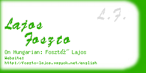 lajos foszto business card